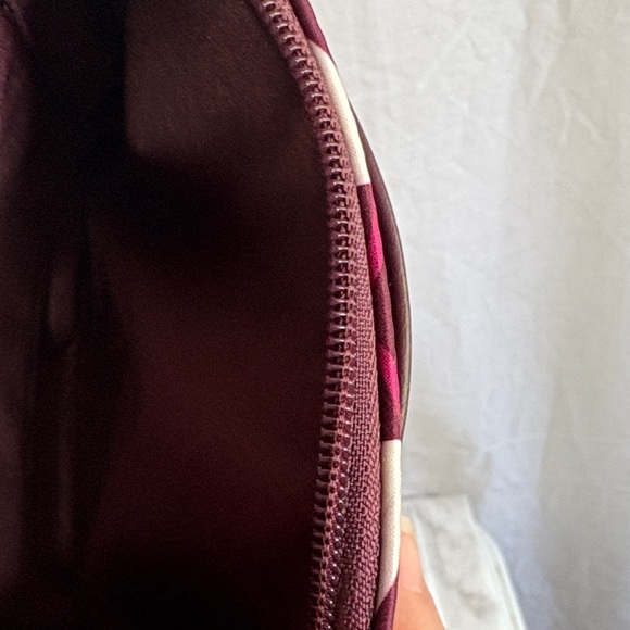 EUC Coach Burgundy and Orange Patterned Wristlet - Picture 4 of 7